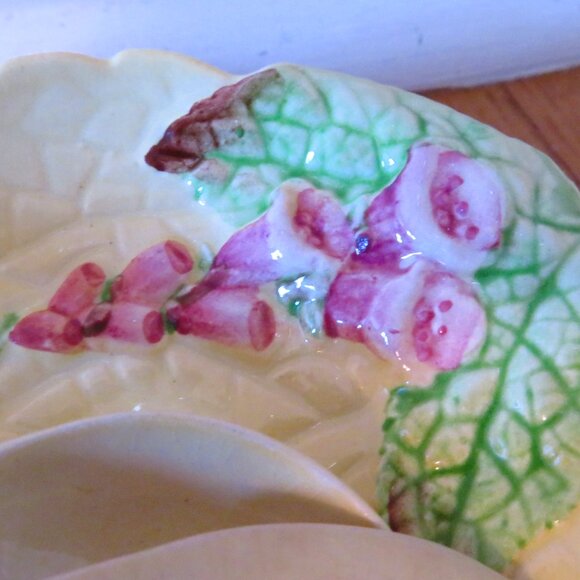 Vintage Carlton Ware Australian Design Green Leaf Dishes with Knife and spoon - Picture 7 of 7